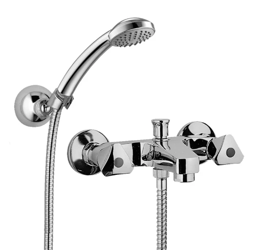 Paffoni Etoile bad/douchemengkraan met omsteller, handdouche en flexibel - chroom ET027CR103