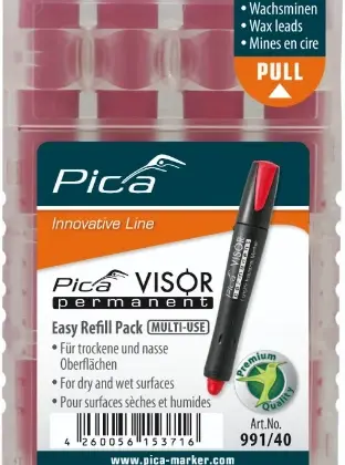 Pica Visor permanent refills - rood - prijs per set van 4 stuks PIC99140