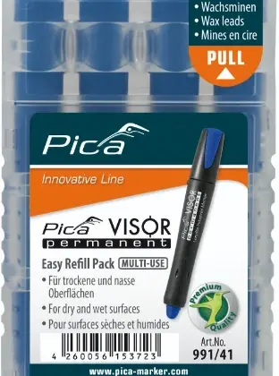 Pica Visor permanent refills - blauw - prijs per set van 4 stuks PIC99141