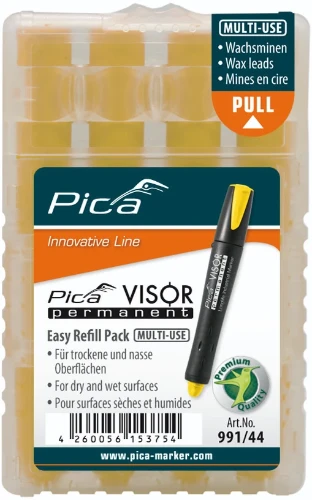 Pica PIC99144 Pica Visor permanent refills - geel - prijs per set van 4 stuks