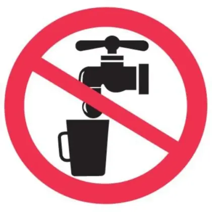 Picto 323005 Picto pictogram 'geen drinkwater' 50 x 50 mm op stickervel per 3 - prijs per vel