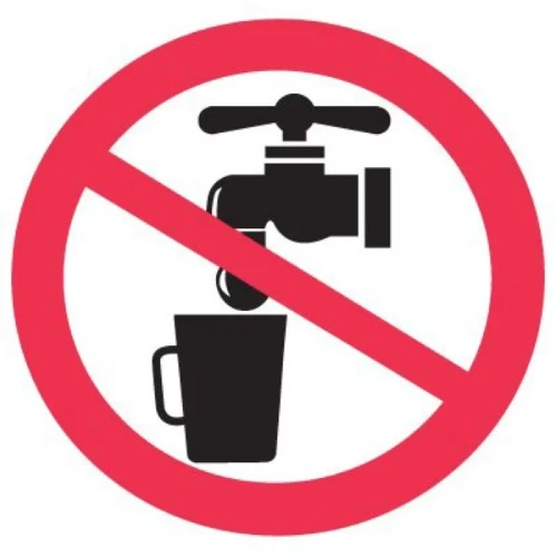 Picto 323005 Picto pictogram 'geen drinkwater' 50 x 50 mm op stickervel per 3 - prijs per vel