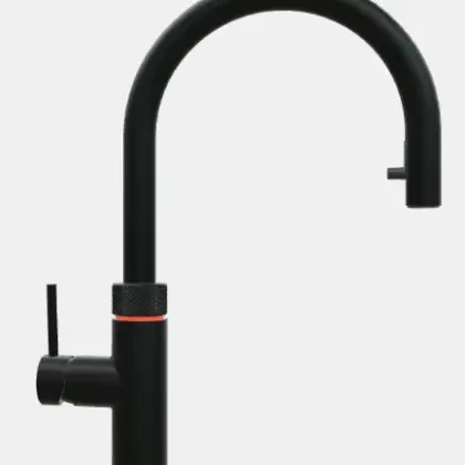 Quooker FXRBLK Quooker Flex losse kraan koud/warm en kokend water met kindveilige (dubbel)druk-draai bedieningsknop en uittrekbare perlator - Zwart