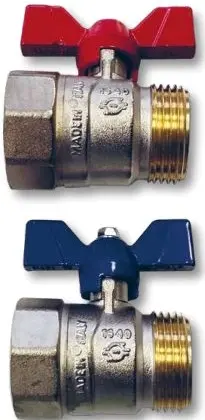 Radson UFH bolkraneset MF 4/4 x 4/4 - blauw/rood - prijs per set van 2 stuks PO-54420