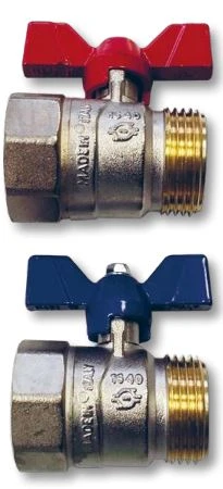 Radson PO-54420 Radson UFH bolkraneset MF 4/4 x 4/4 - blauw/rood - prijs per set van 2 stuks