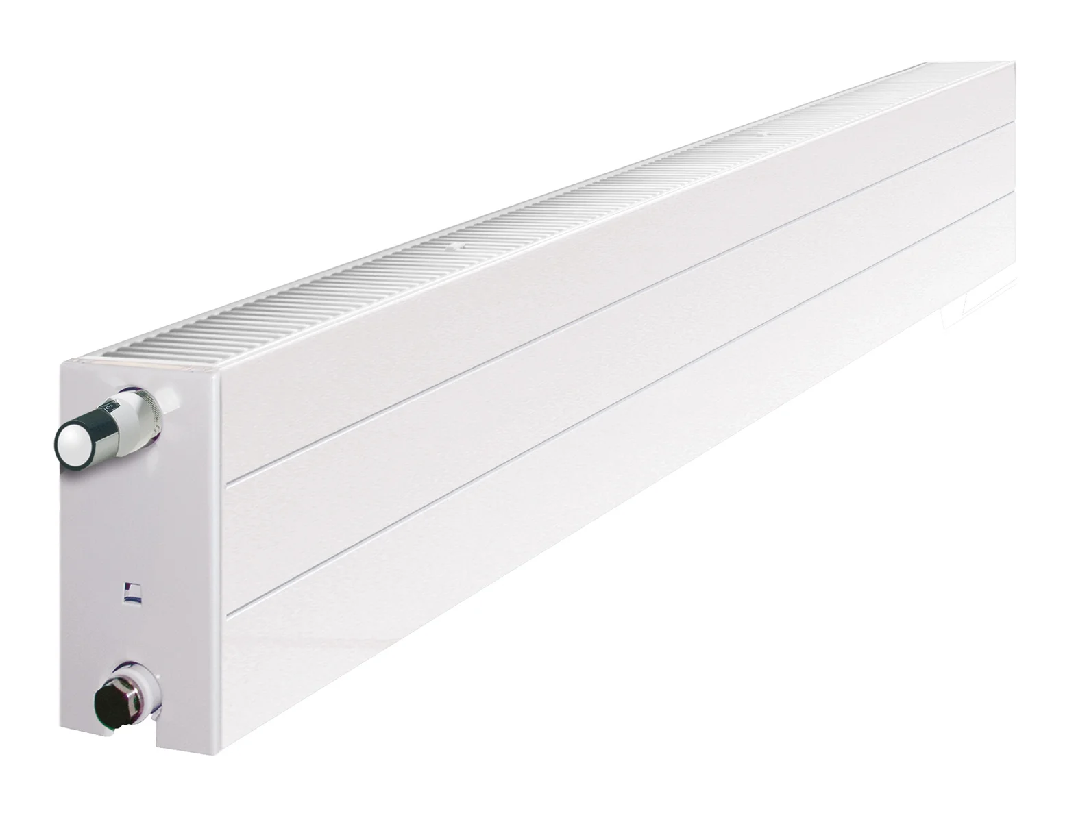 Radson Paneelradiator Radson Ramo plint D 44 HxL=200x2300mm 2300W (75/65/20) wit RAL9016 , aansluiting: rechts F0G4402023015300