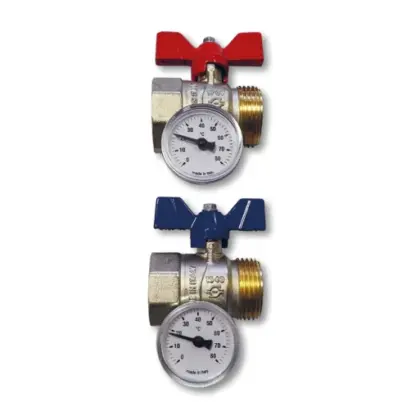 Radson Set bolkraan recht - 1M-1F met thermometer radson FFJAMTNP44F44H50