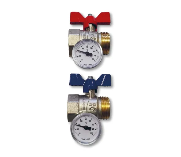 Radson Set bolkraan recht - 1M-1F met thermometer radson FFJAMTNP44F44H50