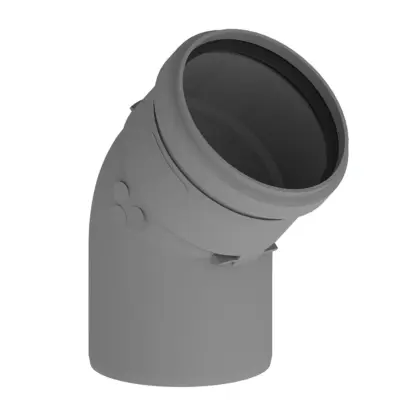 Remeha Enkelwandige rookgasbocht Remeha 45° 80mm/80mm kunststof M85042