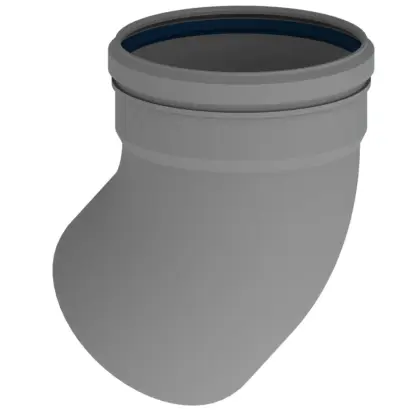 Remeha Enkelwandige rookgasbocht Remeha 45° 130mm/130mm kunststof M85752