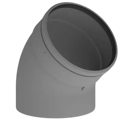 Remeha Enkelwandige rookgasbocht Remeha RGA 45° 150mm/150mm kunststof M85782