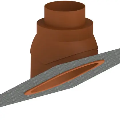 Remeha Verstelbare loodslab d: 80/125 terracotta RAL8023 incl. glijschaal 25-45gr remeha M87939