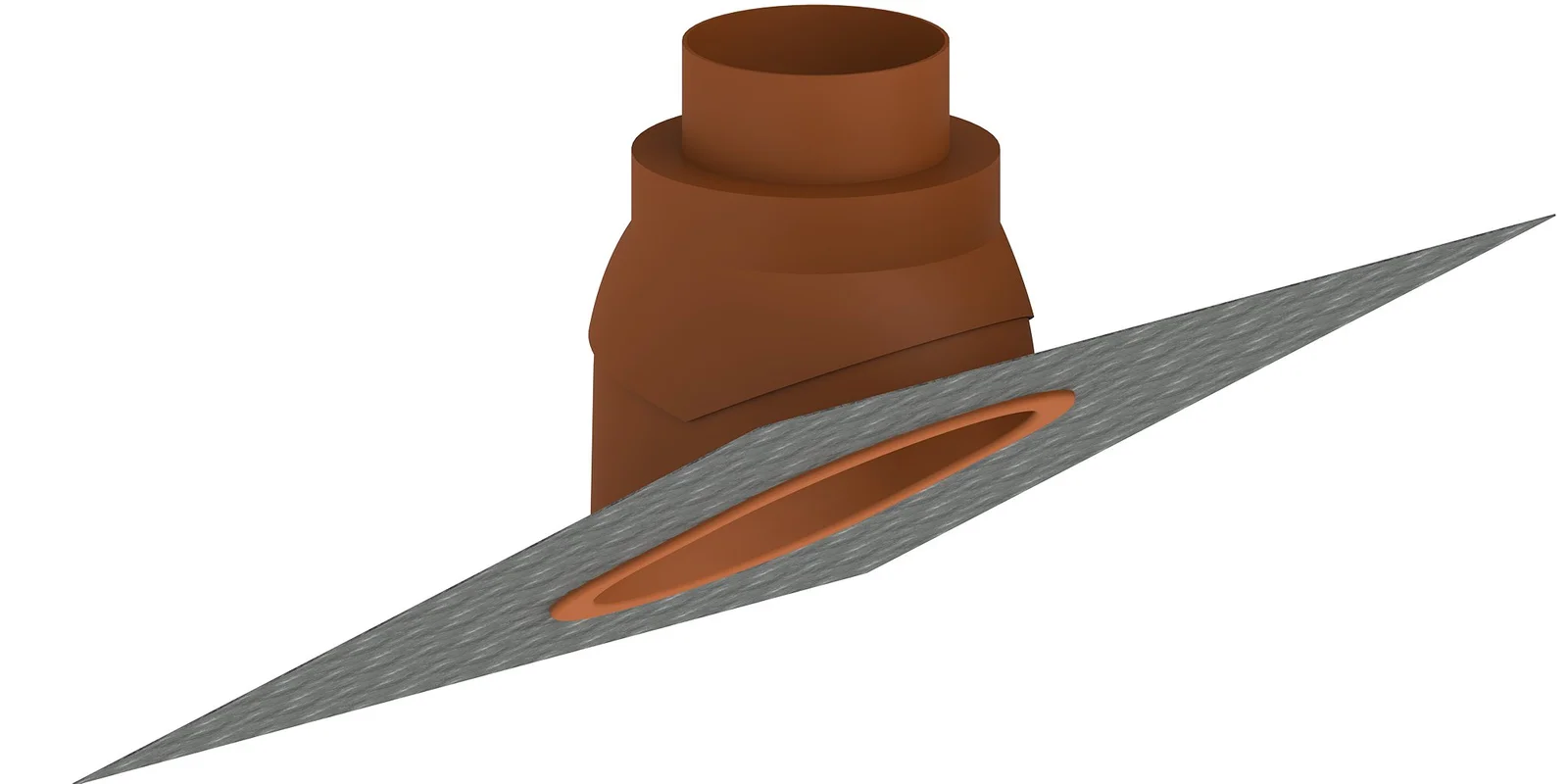 Remeha Verstelbare loodslab d: 80/125 terracotta RAL8023 incl. glijschaal 25-45gr remeha M87939