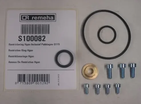 Remeha Restrictiering hgas incl. pakkingen Q115 remeha S100082