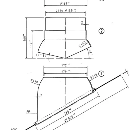Remeha Verstelbare loodslab 25-45 100/150 remeha S102640