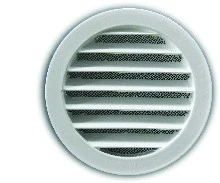 Renson 10554 Renson 434R inbouwrooster rond 150 mm - RAL 9006 blank aluminium - dikte 19 mm