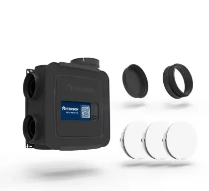 Renson 32753 Renson System C+ Healthbox Go ventilatieunit + 3 Aeroo ventielen rond wit - prijs per set