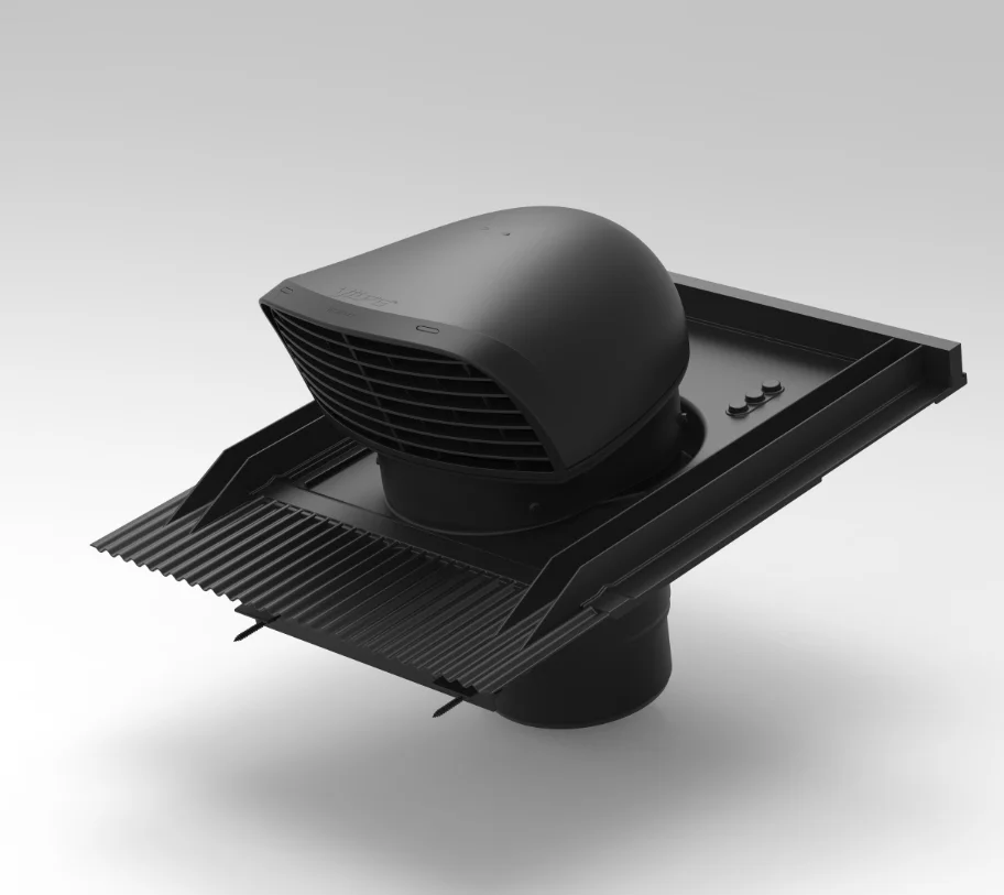 Renson Dakdoorvoer rond luchtkanaal Renson kunststof Ø150mm H389mm zwart 11675
