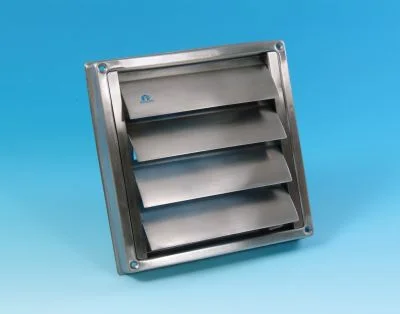 Renson Buitenluchtrooster Renson 633 vierkant Ø150mm inox grijs 185x185mm 10147