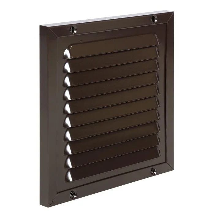 Renson Buitenluchtrooster Renson 437 vierkant aluminium bruin 150x150mm 17102