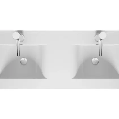 Riho PORTO keramische wastafel Wave 120cm d46cm RIHO dubbele lavabo W018010005