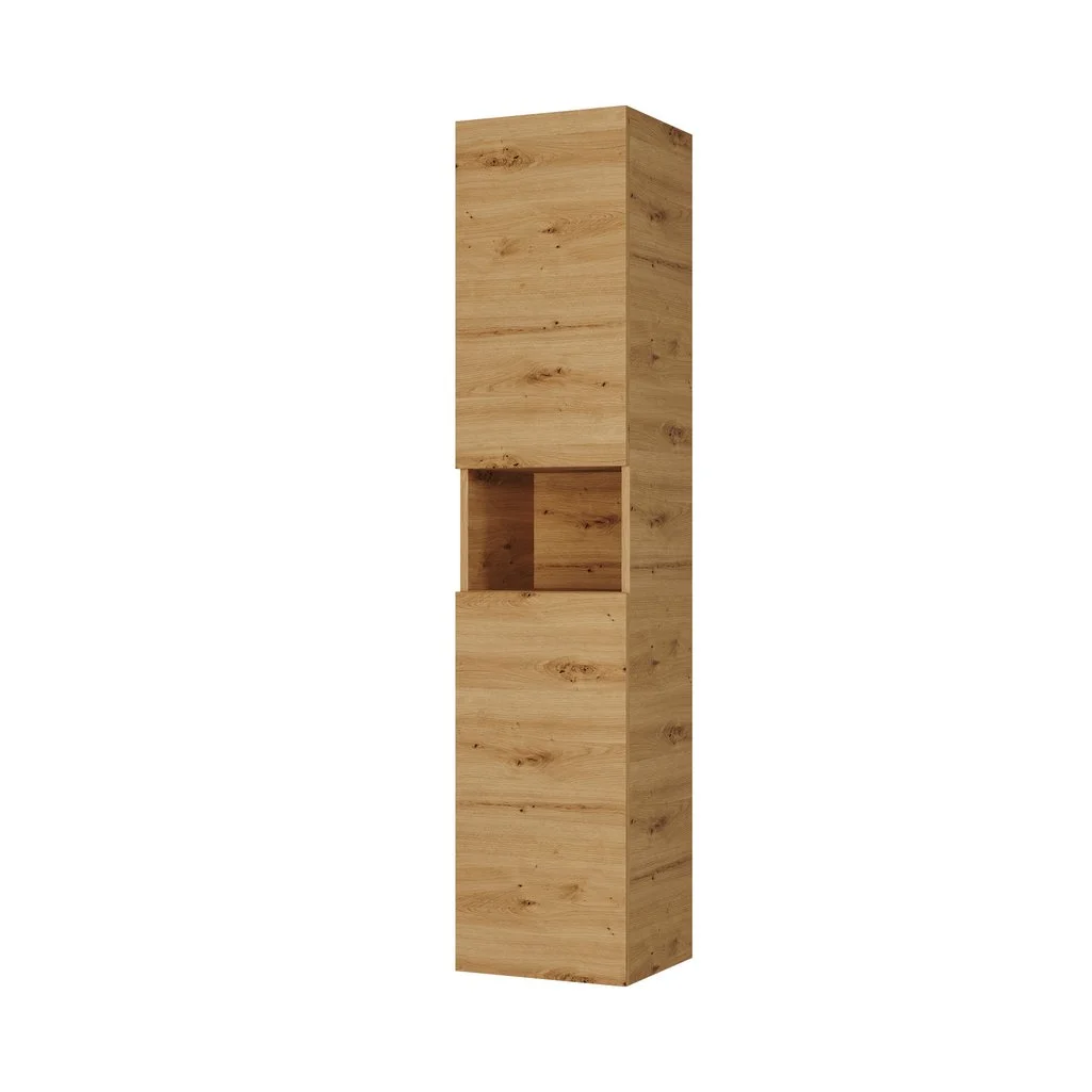 Riho PORTO kolomkast 35x32x160cm 2 deuren + open vak natural oak F014139DP6