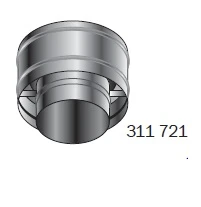 Roccheggiani SPG 316L inox enkelwandig trekkende kap 130mm 31.172.11.30