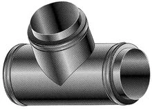 Roccheggiani DP25 inox dubbelwandig T-stuk 90° MMF 100 x 100 x 100 mm (100/150) 31.660.31.00