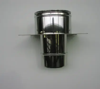 Roccheggiani 31.664.31.30 Roccheggiani DP25 inox dubbelwandig schouwplaat (enkelwandig naar dubbelwandig) 130 mm (130/180)