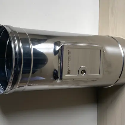 Roccheggiani Enkelw.inox afvoer 130 mm elt + kijkop. aisi 316L 31.461.61.30