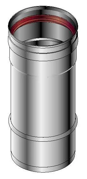 Roccheggiani Enkelwandige rookgasbuis Roccheggiani SPG/SP2 Ø180x1000mm inox met lipring 601 31.460.11.80