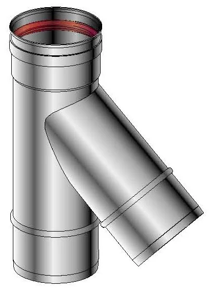 Roccheggiani Enkelwandig rookgas T-stuk Roccheggiani SPG/SP2 130mm inox met lipring 597 31.459.71.30