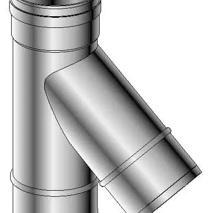 Roccheggiani Enkelwandig rookgas T-stuk Roccheggiani SPG/SP2 180mm inox met lipring 597 31.459.71.80
