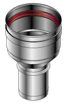 Roccheggiani Rookgasketeladapter Roccheggiani SPG/SP2 inox enkelwandig/enkelwandig op aanvraag - 150mm 611 31.461.11.50