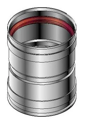 Roccheggiani Enkelwandige rookgasmof Roccheggiani SPG/SP2 80mminox met lipring 615 31.461.50.80