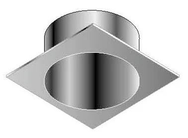 Roccheggiani Dakdoorvoerplaat Roccheggiani SPG/SP2 Ø180mm geschikt voor platdak inox vierkant 625 31.462.51.80