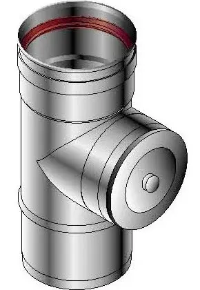 Roccheggiani Enkelwandig rookgas T-stuk Roccheggiani SPG/SP2 140mm inox met lipring 634 31.463.41.40