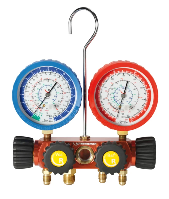 Rothenberger Manifold-Set 4-weg I standaard R410A 3 drukslangen 1.5m kunststof koffer rothenberger 170606