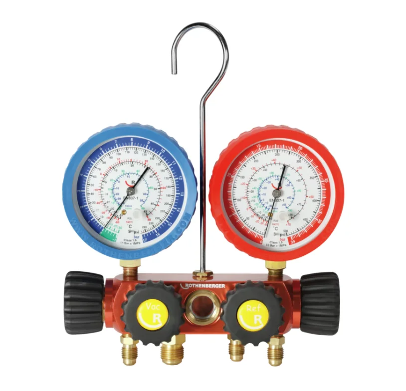 Rothenberger Manifold set 4-weg II Plus R410A 3 drukslangen1.5m kunststof koffer rothenberger 170608