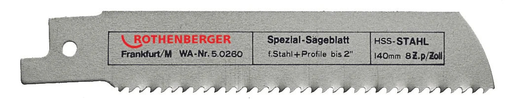 Rothenberger Zaagblad rotiger 2 hss voor staal rothenberger 50260