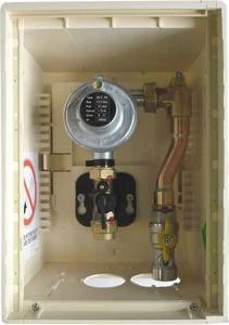 SGA kast 2 trapsdrukkregelaar NBN D51-006 - polyester - 37mbar ingang 1/2 F- uitgang 3/4 F S5823