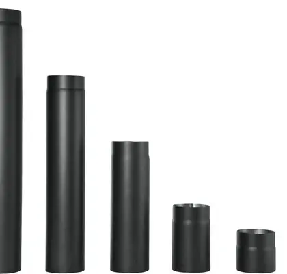 STD 08RL1000-150L STD BLK stalen schouwbuis 150 x 2 mm (lengte 1m) - zwart - prijs per stuk