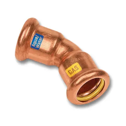Sanha Persbocht koper 28mm FF 45° gas / (drink)water Sanha HydroGas 11404128