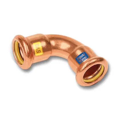 Sanha Persbocht koper 42mm FF 90° gas / (drink)water Sanha HydroGas 114002A42