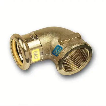 Sanha Persovergangsknie brons 22mm x 1/2" F 90° gas / (drink)water Sanha HydroGas 1150902212
