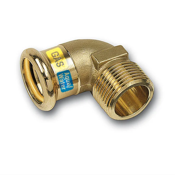 Sanha Persovergangsknie brons 35mm x 5/4" M 90° gas / (drink)water Sanha HydroGas 11509235114