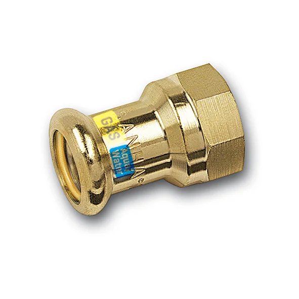 Sanha Persovergangsstuk brons 22mm x 1" F gas / (drink)water Sanha HydroGas 115270221