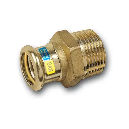 Sanha Persovergangsstuk brons 42mm x 6/4" M gas / (drink)water Sanha HydroGas 11524342112