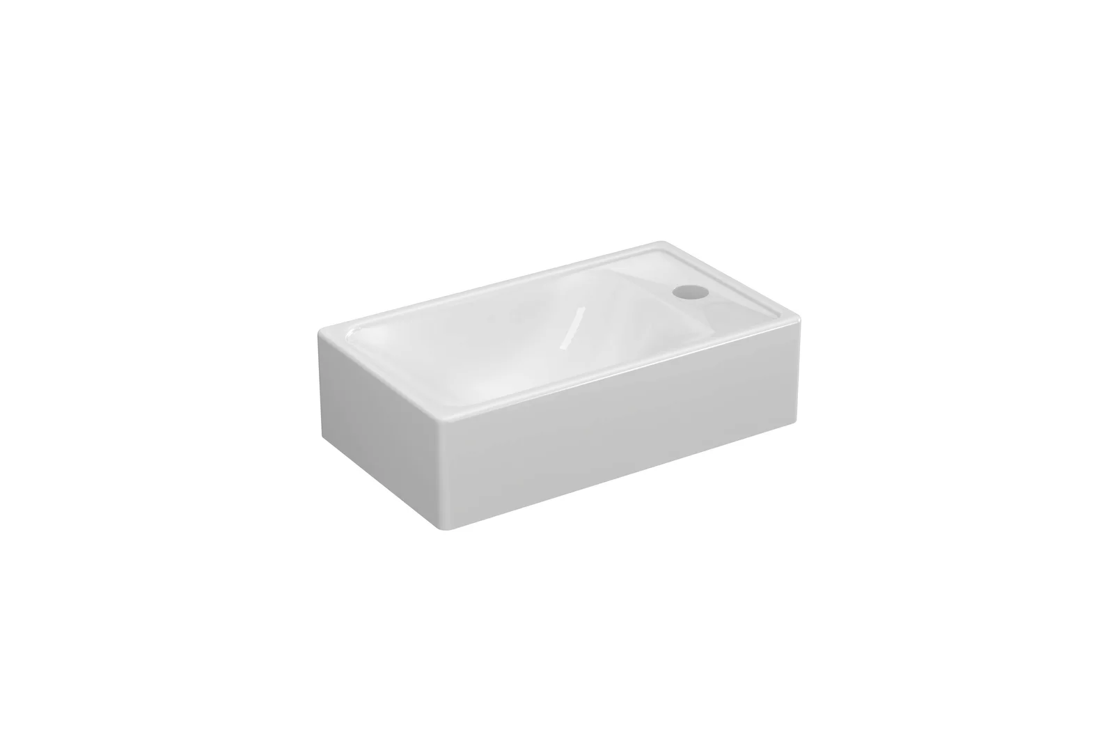 Sanibell Fontein porselein 40x23 glans wit kraangat R 0109211P