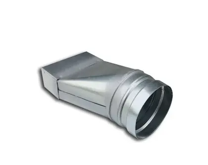 Sanutal 99.396962 Sanutal Mecano verloop reductie asymmetrisch rond/rechthoekig 125 - 80 x 200 mm